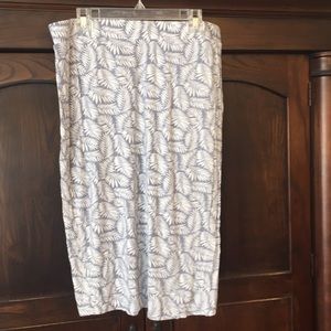Knit pull-on Gray/white pencil skirt